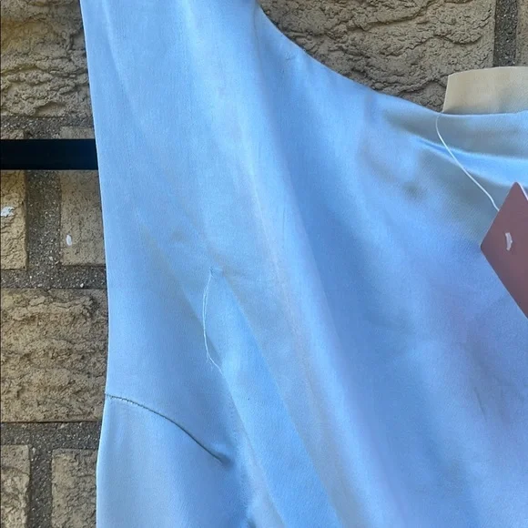 Elegant Light Blue Satin Dress - Picture 5 of 8